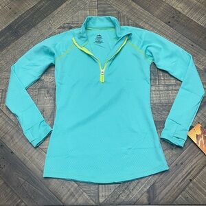 Women's Turquoise Quarter-Zip Sweater